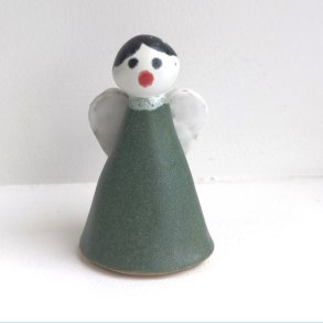 Juleengel i gr�n glasur. F�rpris 69,- Nu 49,-