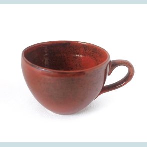 Kaffekop med hank, r�dbrun med nister