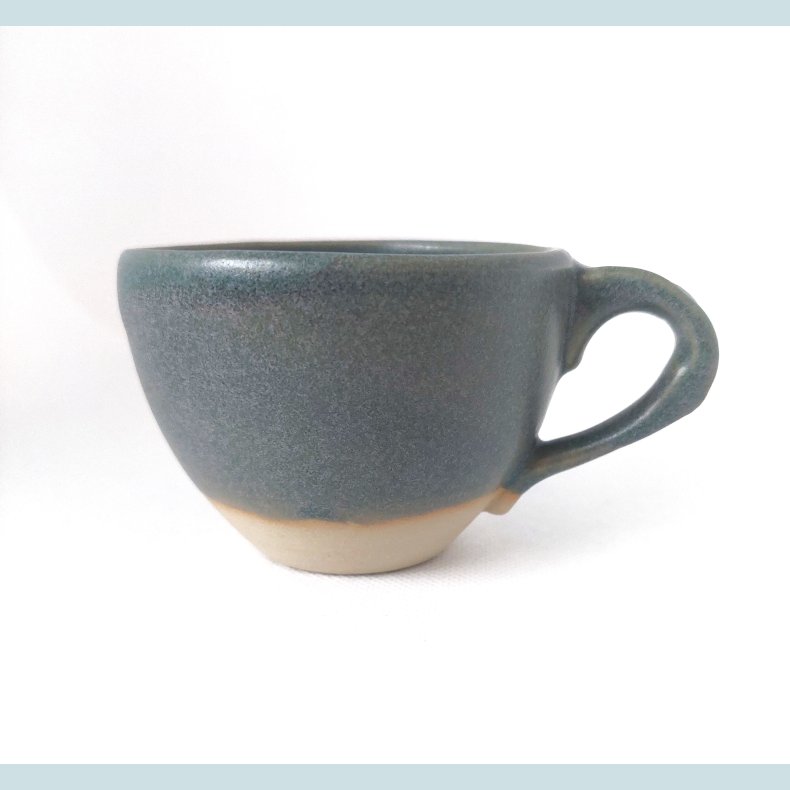 Kaffekop med hank, bl�gr� nistret