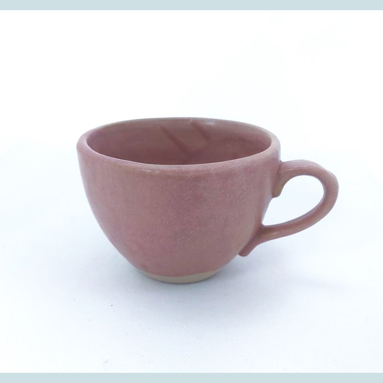 Kaffekop med hank, rosa mat