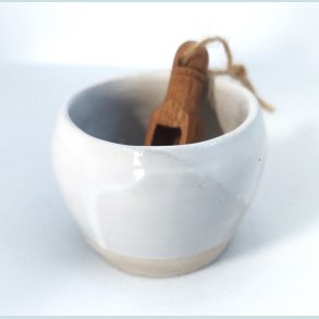 Saltsk�l i hvid blank