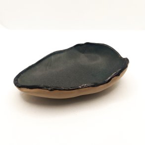 Tapassk�l i bl�gr� eukalyptus med sort kant