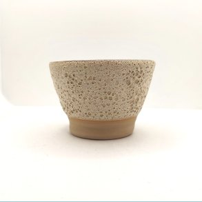 Lille sk�l med kraterglasur og gr�bl� inderside